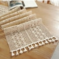 thumbnail image 6 of Crochet Lace Table Runner, Boho Cotton Table Runners with Tassels, Rustic Farmhouse Table Decoration, Mesh Woven Table Decor for Wedding Bridal Shower Party 10x72 Inch, 6 of 6
