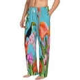thumbnail image 2 of Balery Men'S Tropical Jungle Flamingo Pants,Sleepwear Pants,Pajama Pants,Pj Bottoms Drawstring And Pockets-Medium, 2 of 9