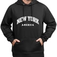 thumbnail image 3 of Sudadera con Capucha de Estampado "NEW YORK AMERICA", 52% Algodón 48% Poliéster para Hombres y Mujeres, 3 of 5