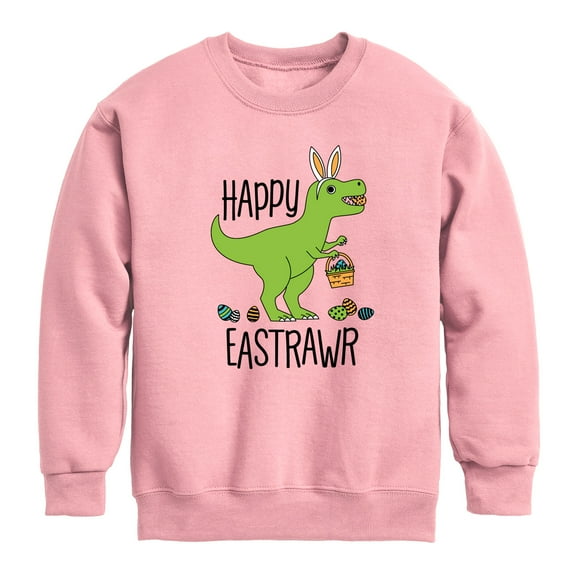 Instant Message - Happy Eastrawr - Toddler And Youth Crewneck Fleece Sweatshirt