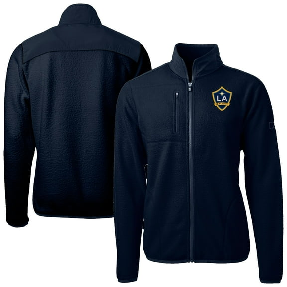 Men's-Cutter & Buck  Navy LA Galaxy Cascade Eco Fleece Full Zip Jacket