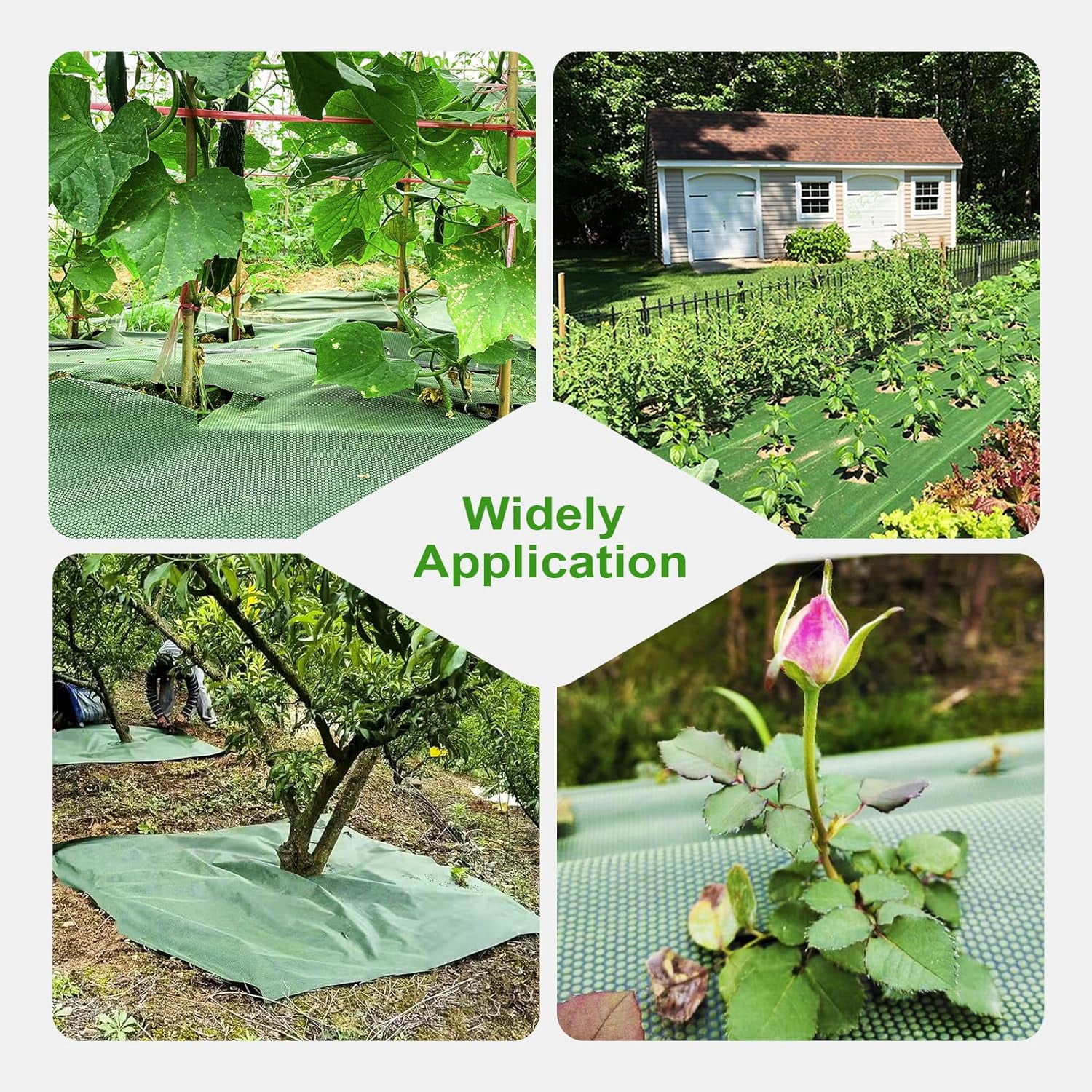ENONGARDEN 3x100ft Non-Woven Weed Barrier Landscape Fabric, 5.8oz Heavy-Duty Garden Ground Cover Weed Control Mat, Weed Blocker Mats Easy Setup for Yard, Garden Bed, Orchard, Farm,Driveway