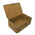 thumbnail image 3 of Panier de Rangement en Osier Tressé avec Couvercle en Rotin, 3 of 6