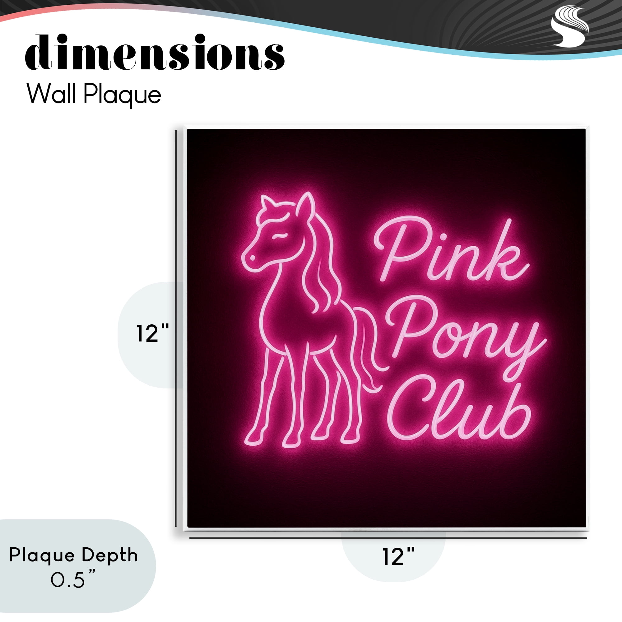Stupell Industries Pink Pony Club Neon Wall Plaque Art, design by Grotto Studios