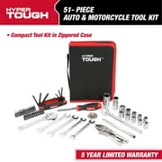 Hyper Tough 51-Piece Auto and Motorcycle Mechanic's Tool Kit in Zip Up Case