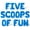 Blue, variant on Letter Balloons - FIVE SCOOPS OF FUN 16" Inch Alphabet Letters Foil Mylar Balloon 5th Birthday Party Banner (Blue)