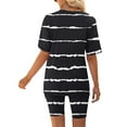 thumbnail image 4 of ZyeKqe Women's Summer 2 Piece Outfits Lounge Sets Short Sleeve V Neck Loose T Shirts Biker Shorts Tracksuit Set, 4 of 6