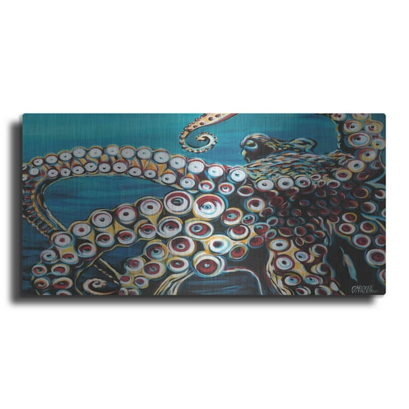 Luxe Metal Art 'Wild Octopus I' by Carolee Vitaletti Metal Wall Art, 48"x24"