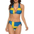 thumbnail image 1 of NICKSUN Women's Bikini Sets, Cute Print Two Piece Bathing Suits Sexy Halter Padded Bikini Swimsuits, 1 of 6