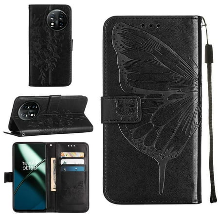 

Case for OnePlus 11 5G Magnetic Embossing Butterfly Premium Leather Flip Cover