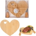 thumbnail image 2 of UYGDUY-Heart Shaped Charcuterie Board Cheese Board Knife Fork Set Bamboo Charcuterie Cutting Boards with Thank You Tag for Wedding Bridal Shower Favors Birthday Valentines Day Gifts, 2 of 3