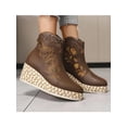 thumbnail image 3 of Fangasis Women Short Boot Non-Slip Booties Wedge Platform Ankle Boots Holiday Espadrille Bootie Coffee 9, 3 of 3
