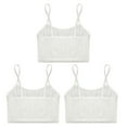 thumbnail image 4 of Hansber 3Pcs/Set Kids Girls Ribbed Bra Vest Spaghetti Straps Crop Top Solid Color Camisole Underwear White M, 4 of 5