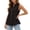 Black, variant on Women T Shirts Loose Ruched Sleeveless Lapel Button Solid Print Tank Top Everyday Wear Tees for Women L