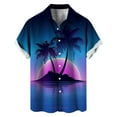 thumbnail image 3 of Mens T-shirts Men's Coconut Tree Short Sleeve Shirt Summer Casual 3D Printing Hawaii Short Sleeve Shirts Tops Mens Long Sleeved Workout Shirts Plain Long Sleeved Men Loose Fit Athletic Tops Dark Blue, 3 of 5