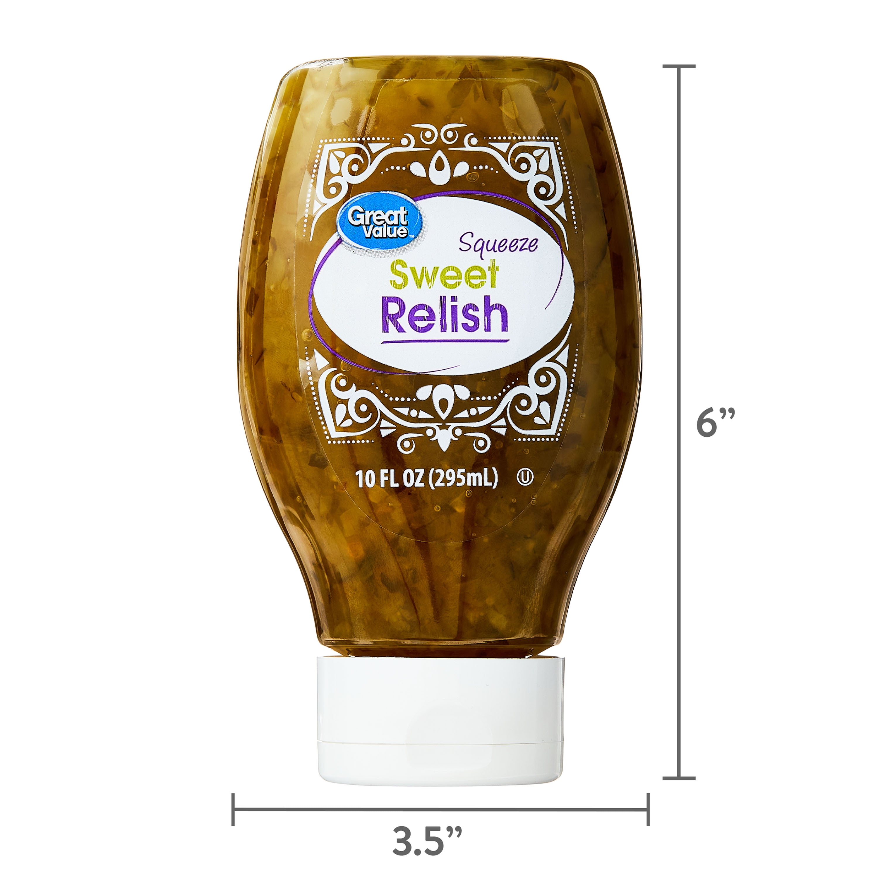 (4 pack) Great Value Sweet Squeeze Relish, 10 fl oz Bottle