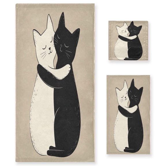 Three-Piece Towel Set Face Towel Towel Set Hand Towel Bath Towel Cotton Bath Towels Bath Towel Sets Hand Bath Towels Cuddle Cat