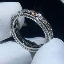 2.00 Carat Round Cut VVS1 Moissanite Eternity Wedding Band 14K White Gold Plated