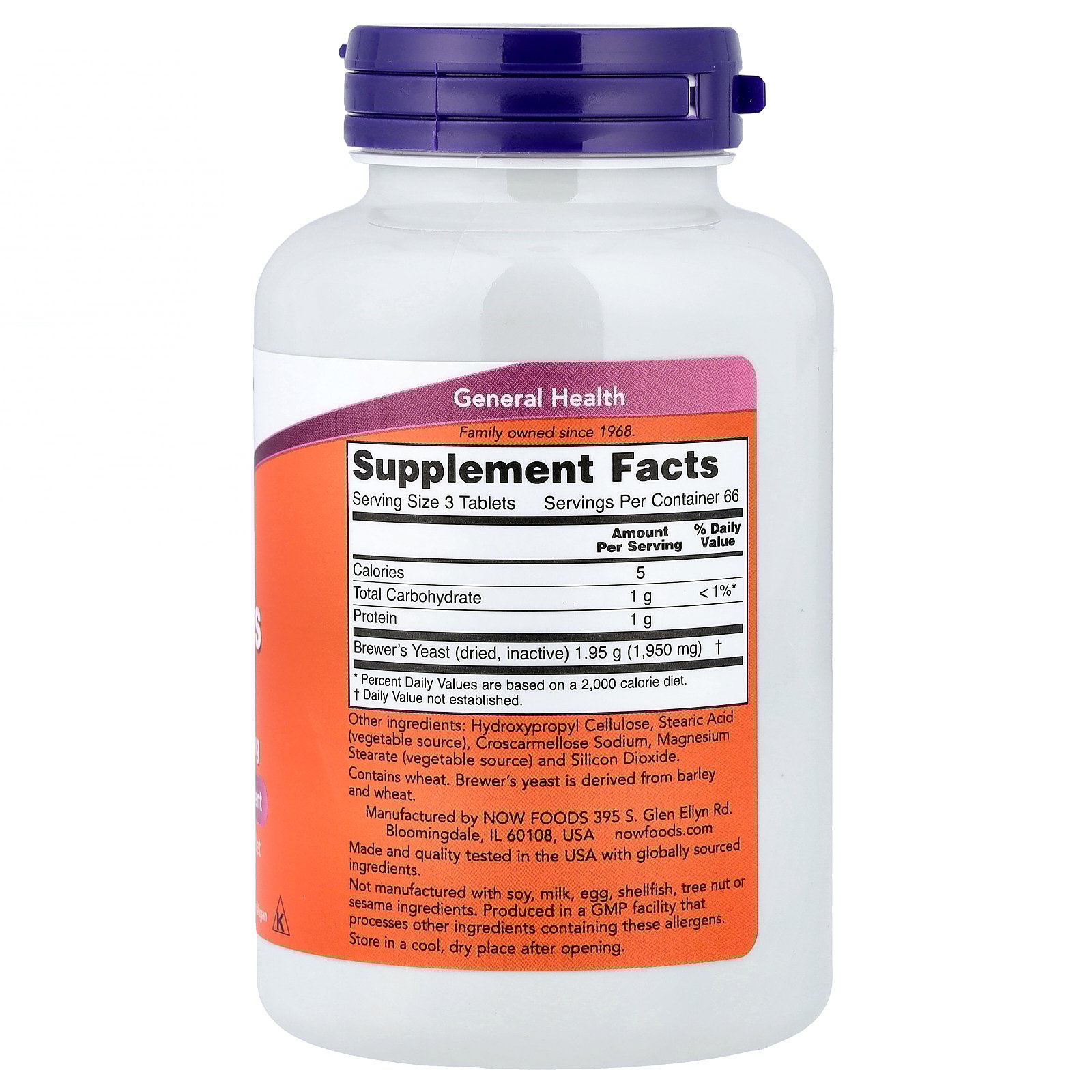 thumbnail image 2 of Now Foods Brewer's Yeast 650 mg - 200 Tablets, 2 of 5