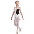 thumbnail image 3 of YIZYIF Kids Girls Sequins Figure Skating Dress One Shoulder Dance Gymnastics Competition Leotard Dress White 14, 3 of 7