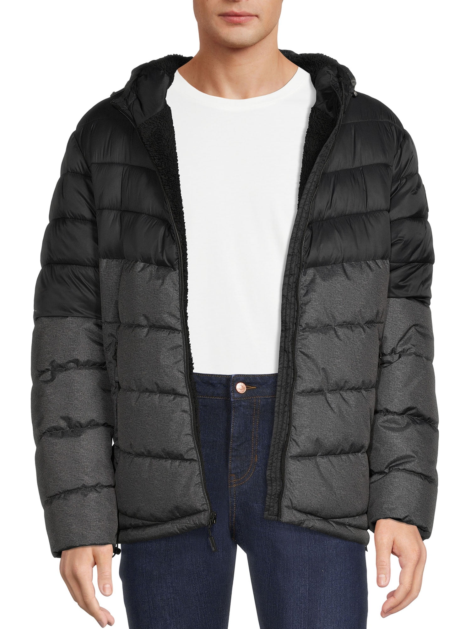Avalanche Mens Puffer Jacket with Sherpa Lining