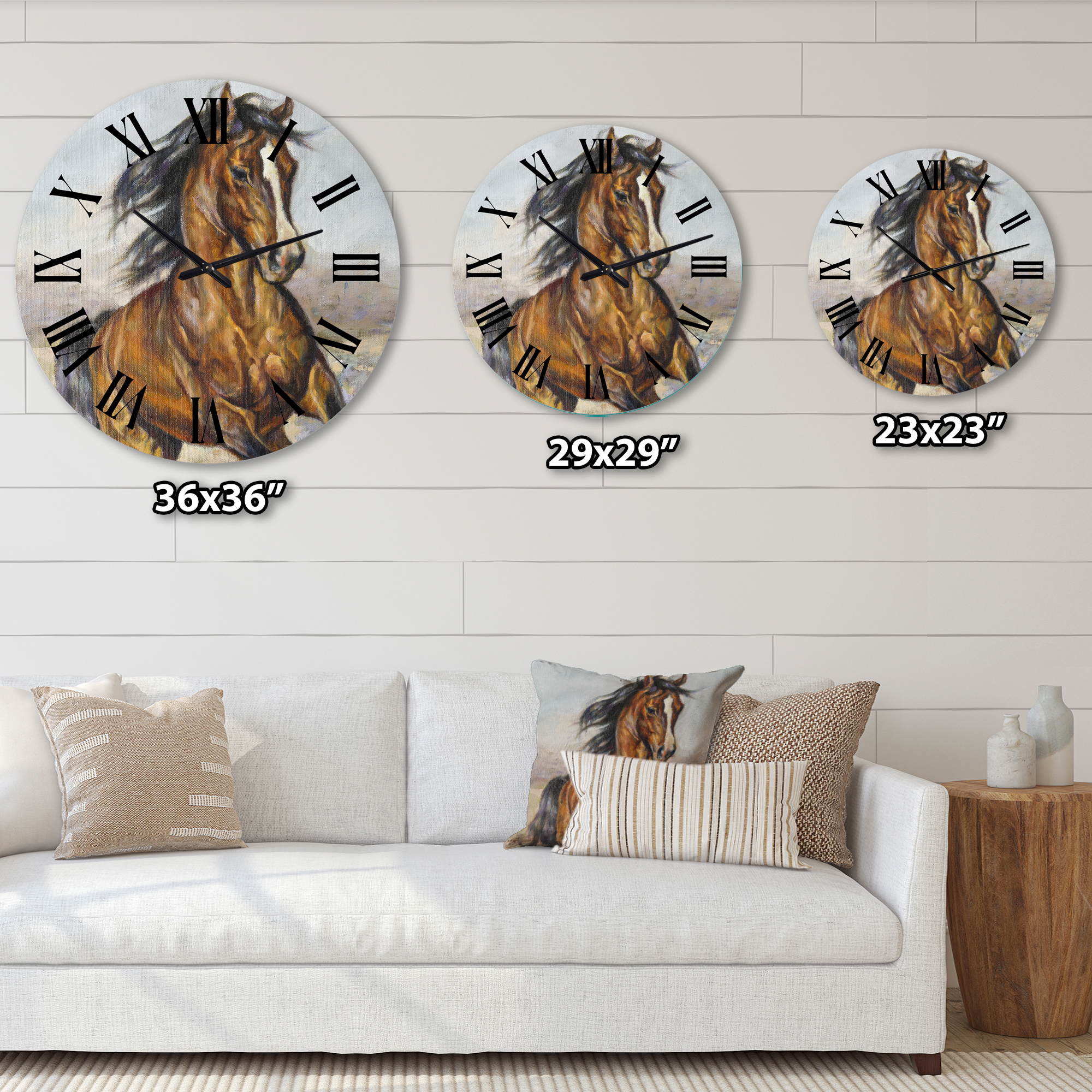 Designart 1 in Quartz Farmhouse Wall Clock