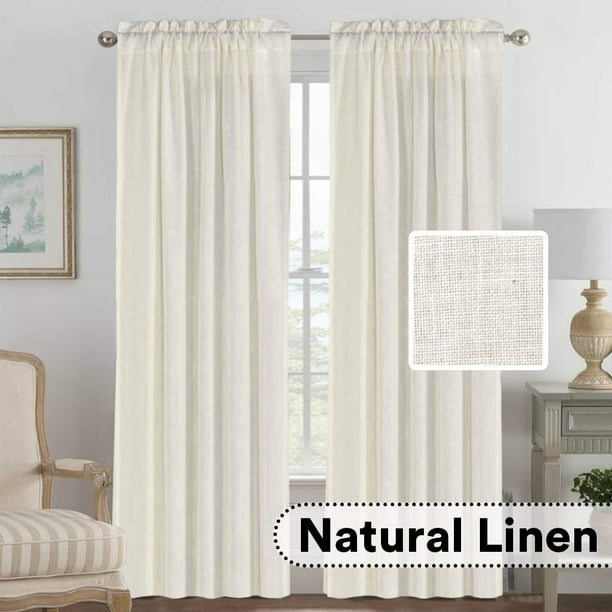 Rich Linen Curtains Semi Sheer For, Off White Sheer Curtains 96 Inches Long