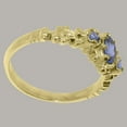 thumbnail image 4 of LBG British Made Solid 10k Yellow Gold Natural Tanzanite Womens Anniversary Ring - 33 size options - Size 12, 4 of 9
