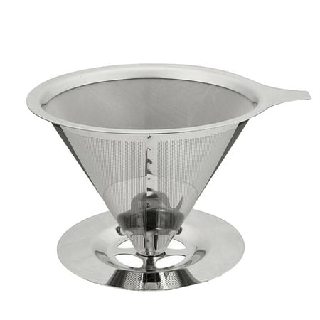 

Hi.FANCY Pour Over Coffee Driper Double Layer Cup Stainless Steel Coffee Tea Beverages Fine Mesh Strainer