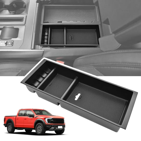 Center Console Armrest Organizer Insert Tray Storage Box For Ford F150 2021-2025