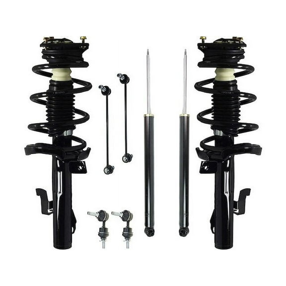 Front and Rear Shock Strut Coil Spring Sway Bar Link Kit - Compatible with 2004 - 2009 Mazda 3 2005 2006 2007 2008