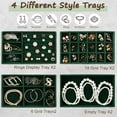 thumbnail image 2 of Jewelry Drawer Organizer, 8 Set of Stackable Velvet Organizer Tray, Drawer Inserts for Jewelry Organization, Showcase and Safely Store Your Collection with Elegance and Sophistication (Green), 2 of 5