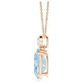 thumbnail image 2 of ANGARA Natural Oval 1 ct Aquamarine Pendant with Bezel-Set Diamond in 14K Rose Gold for Women (Size-8x6mm) | March Birthstone, Anniversary, Jewelry Gift for Women | Natural Aquamarine Necklace, 2 of 8