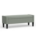 thumbnail image 4 of 52" Upholstered Storage Bench With Truncated Arms in Stone (Light Gray), 4 of 7