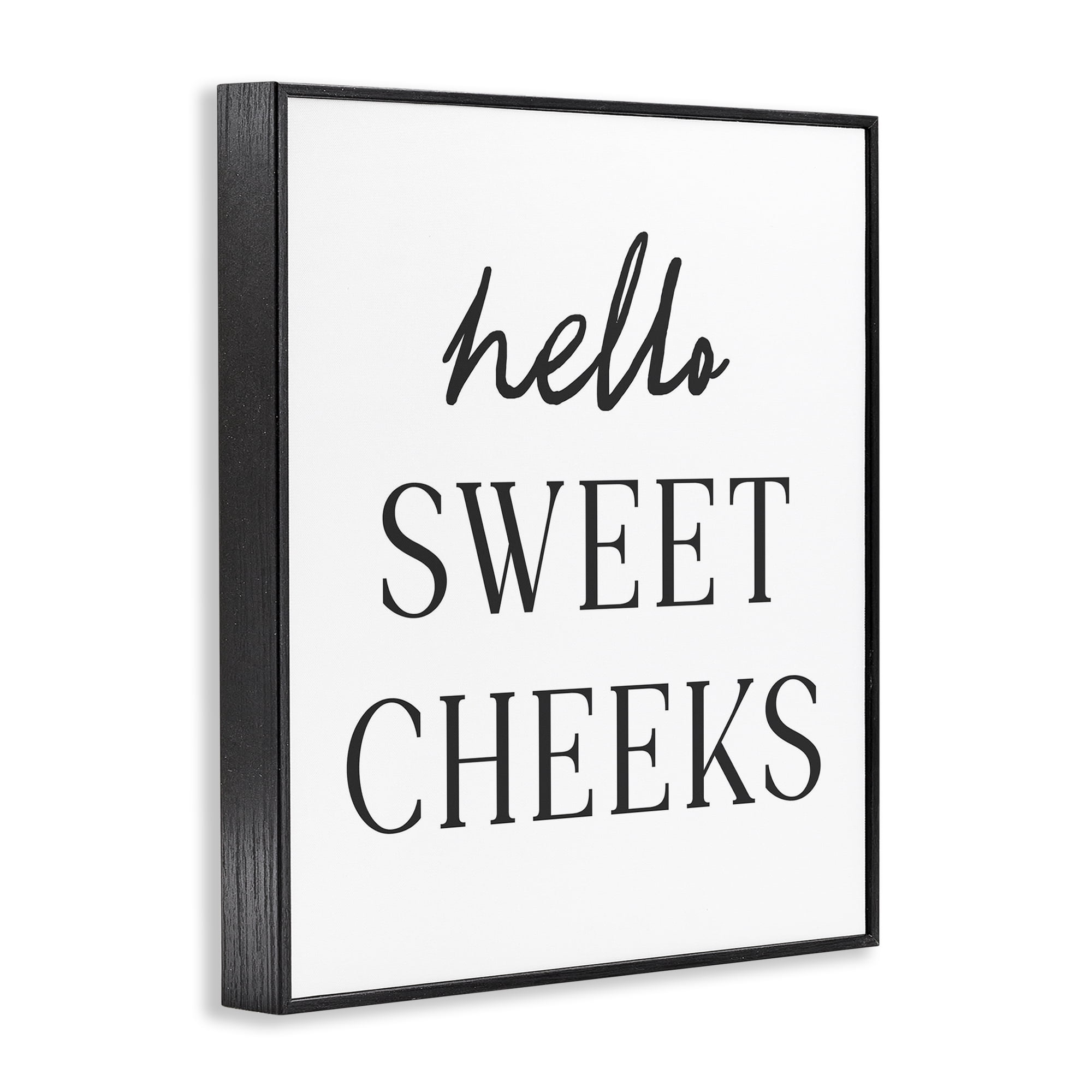 Stupell Industries Sweet Cheeks Bathroom Humor Black Framed Giclee Art, design by Lettered and Lined