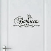 1Pcs Bathroom Restroom Toilet Door Sign Art Vinyl Home Decor Wall Sticker Decal