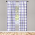 thumbnail image 4 of Ambesonne Buffalo Check Window Curtains, Stripes and Square, Each 28" W x 95" L, Pale Pink Lavender Blue, 4 of 4