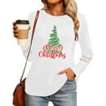 thumbnail image 5 of Merry Christmas Sweatshirts For Women Holiday Long Sleeve Shirts Letter Print Crewneck Pullover Oversized Tops, 5 of 7