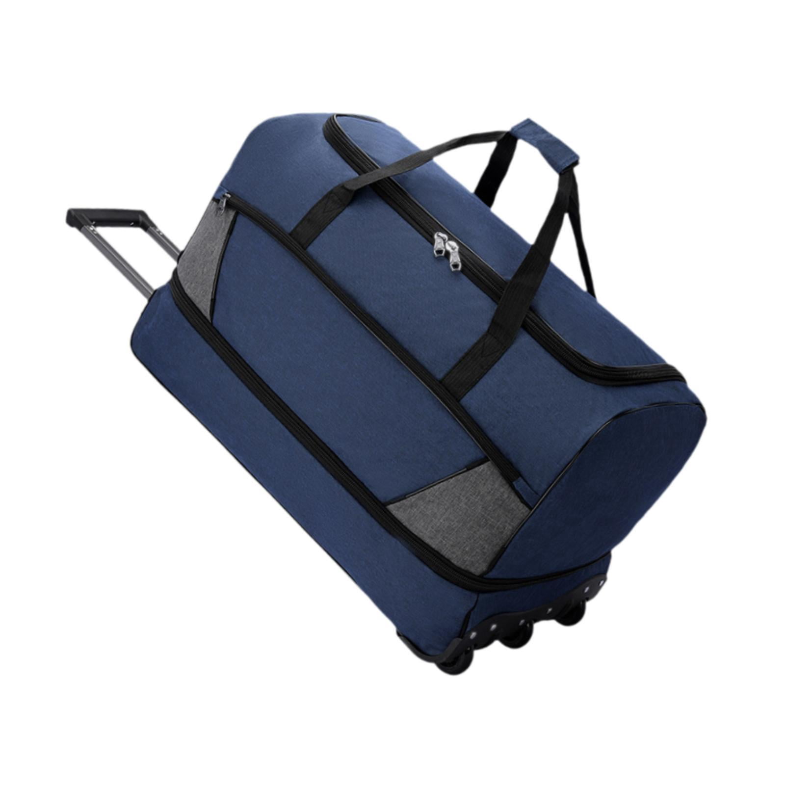 Wzmzjy Travel Duffel Bag with Wheels Portable Multifunctional for Weekend Getaway Blue M