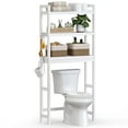 thumbnail image 1 of Organizador de baño SONGMICS Sobre Bamboo Inodoro 3 Niveles with Porta Papel and Ganchos Ajustable Estante for Inodoro White MBTS01WT, 1 of 8