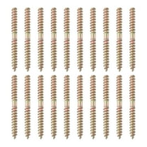 Uxcell 20 Pcs Double Ended Screws, M5 x 50 mm Carbon Steel Hanger Bolts, Self-Tapping Wood Dowel Screws for Wood Joint Furniture, Color Zinc