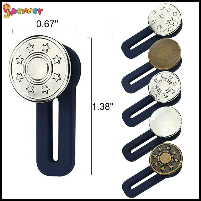 6 Pcs Button Extender For Trousers - Button For Jeans Jean Button Button  Waist Extender, Pants Waist Extender Adjustable