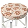 thumbnail image 3 of KLL Groovy Disco Pumpkin Round Bar Chair Cushion Cover 13 inch ,Bar Stool Protector with Elastic, Soft Washable, 3 of 6