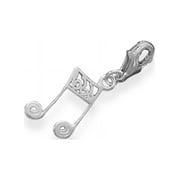 AZUREBELLA JEWELRY Music Charm Eighth Note with Lobster Clasp Sterling Silver
