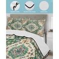 thumbnail image 4 of Quilts Full Size, Green Orange Beige Boho Soft Comforter Bedding Set for Bed, Retro Ethnic Tribal Abstract Art Lightweight Quilted Bedspread with Pillow Cover(2 Pieces) for All Season, 78x90 Inch, 4 of 6