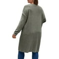thumbnail image 4 of Gvmfive Women Plus Size Long Sleeve Plain Side Pockets Open Knit Cardigan, 4 of 4