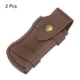 thumbnail image 3 of Uxcell 2pcs Funda de Cuchillo de Cuero 5.2" x 2.4" Diseño de Lazo para Cinturón para Llevar Cuchillo Plegable, Marrón, 3 of 6