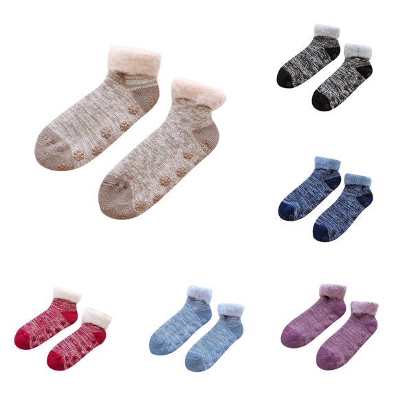 Huowey Womens Crew Socks Thick Casual Socks Breathable Stretchy Fall Winter Warm Cozy Daily Wear Socks,Khaki