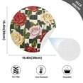thumbnail image 4 of Ryvnso Roses Flower on Lattice Round Plate Mats Dining Table Placemat Set of 6 for Holiday Decoration, 4 of 7