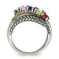 thumbnail image 3 of Sterling Silver Antiqued w/14k 5-stone Mother's Ring Mounting Q-QMR13/5-9, 3 of 7